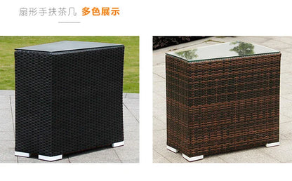 Outdoor round rattan sofa combination curved living room sofa