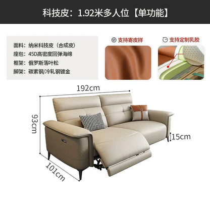 Vintage European Reclining Sofa Leather Office Designer Italiano Couch Adjustable Height Adults Sofa Inflavel Indoor Furniture