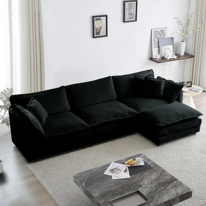 #For Modular Sectional Sofa, Convertible Modern L Shaped Sofa Chenille Cloud Couches Set with Ottoman for Living Room&