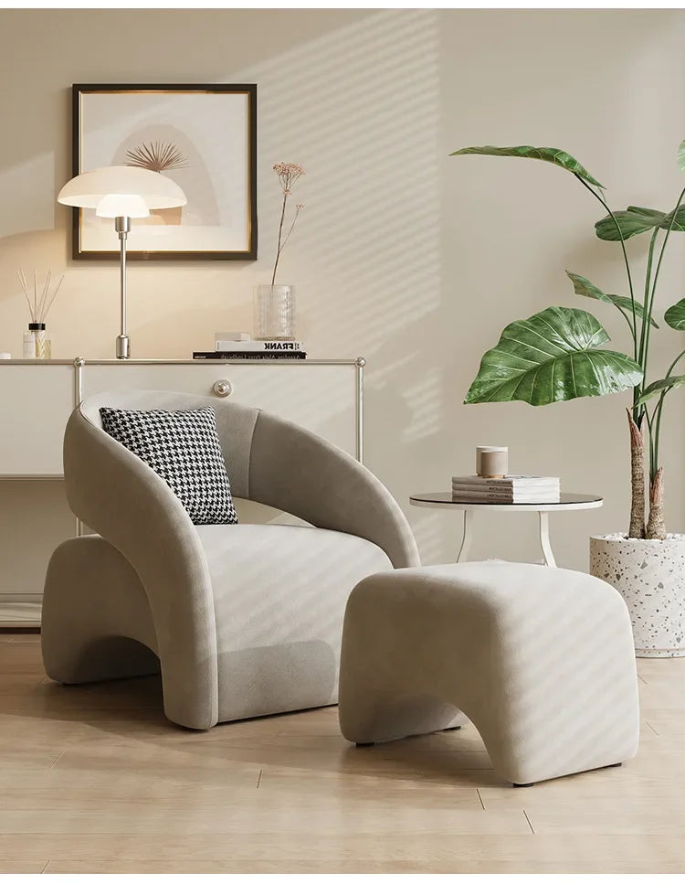 A  French cream wind single sofa chair Nordic living room lazy sofa small apartment single chair