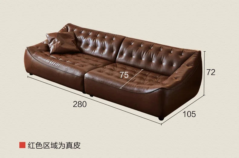 The original bean bag sofa, American retro style, oil wax leather, large sitting, deep, second-hand, first-hand leather, cowhide