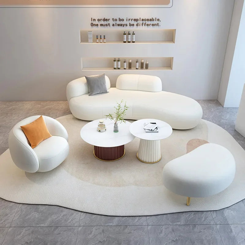 Premium flooring, living room sofa, Nordic velvet, Italian minimalism, lounge sofa, curved fabric, wooden sofa