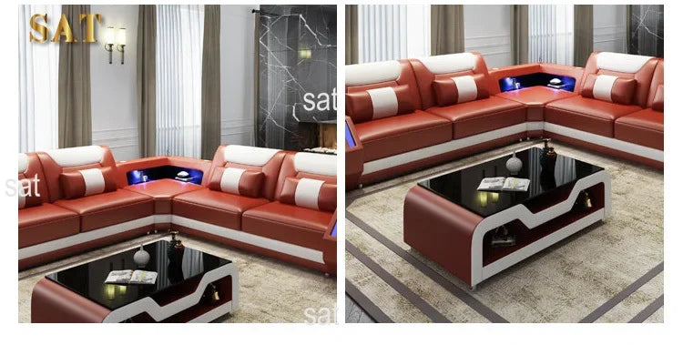 Internet celebrity modern multi-functional led living room comfortable living room reclining sofa