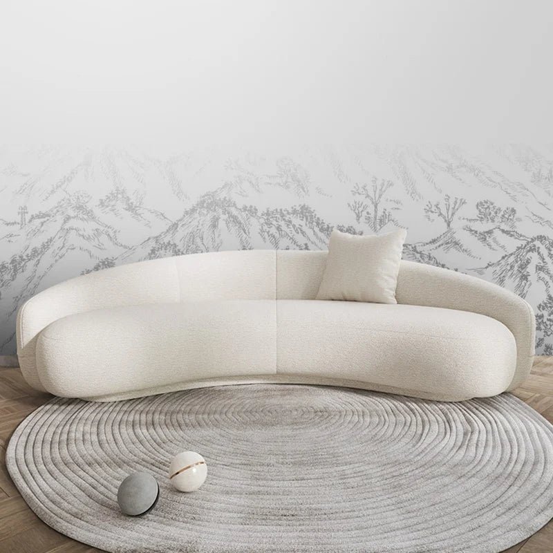 Designer Julep Sofa Sectional 3 Seater Sofa Luxury Modern White Lamb Wool Living Room Furniture