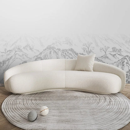 Designer Julep Sofa Sectional 3 Seater Sofa Luxury Modern White Lamb Wool Living Room Furniture