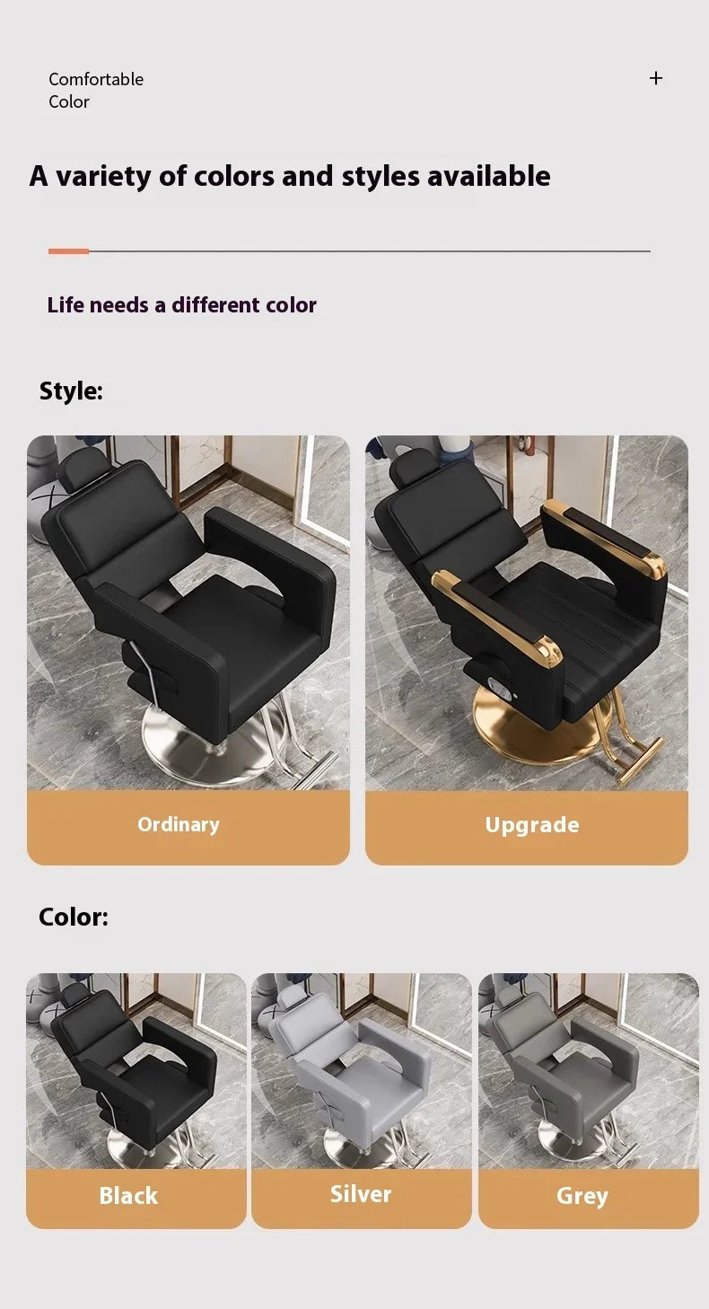 2025 Luxury Personalized Chair Barber Classic Hydraulic Reclining Release Salon Chair Leg Rest Professional Barberia Furniture