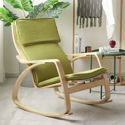 Simple and modern Nordic Boang rocking chair easy chair solid wood recliner lazy pregnant woman chair balcony lounge