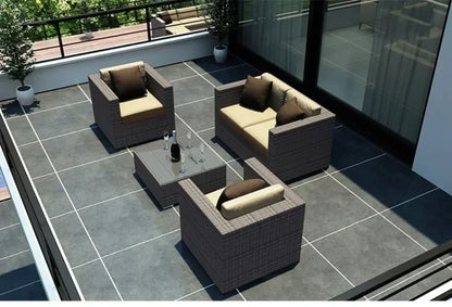 Luxury Terrace Courtyard Garden Furniture Outdoor Garden Sofa Combination Outdoor Waterproof Sun Protection Leisure Sofa Chair N