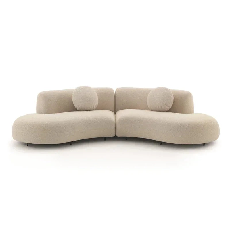 Reception living room sofa white curve unique living room sofa lazy artificial ergonomics