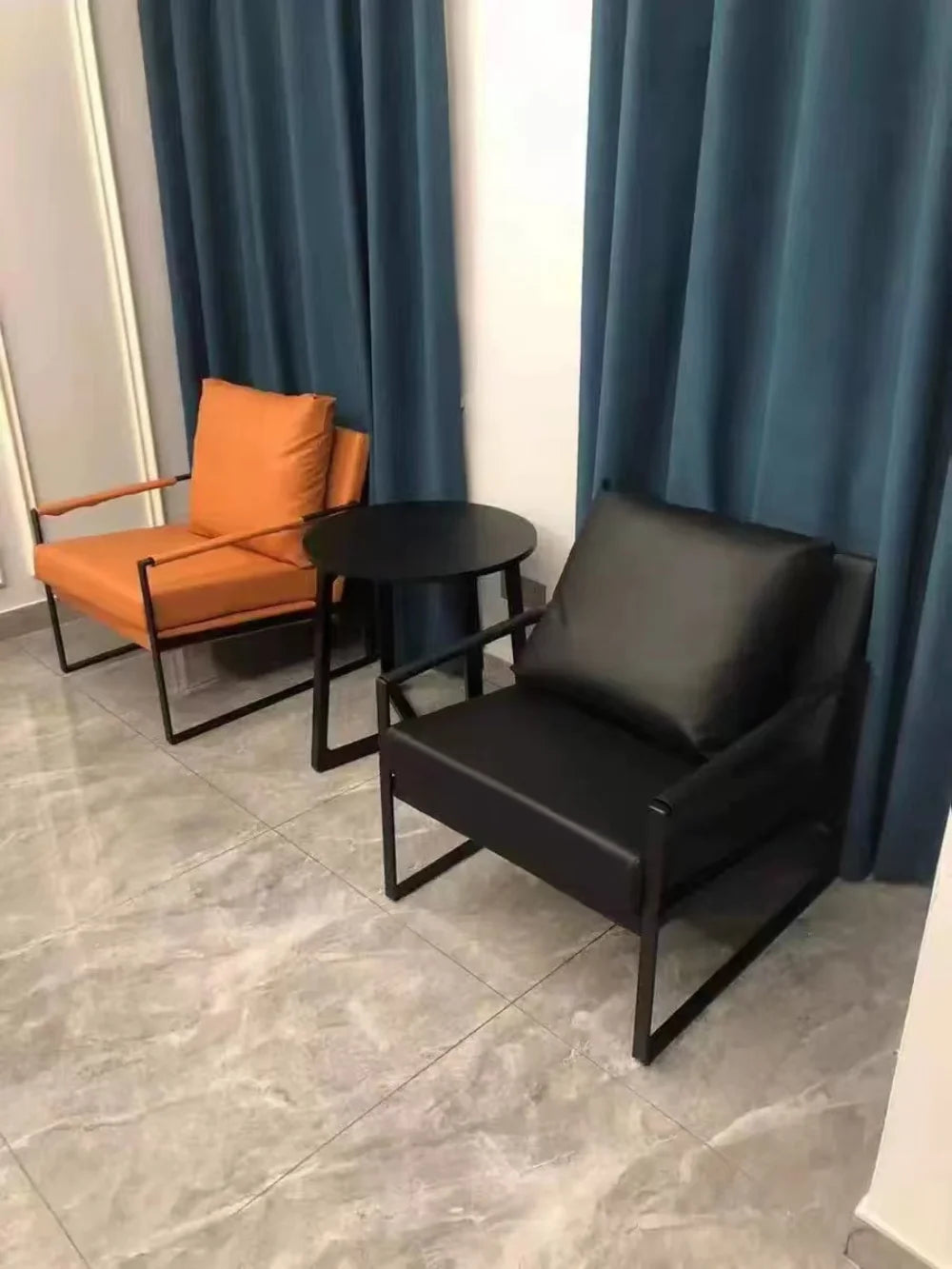 Modern Accent Chair Ergonomic Lounge Chair with Carbon Steel Frame Breathable Comfort for Living Room Bedroom Office Cafe