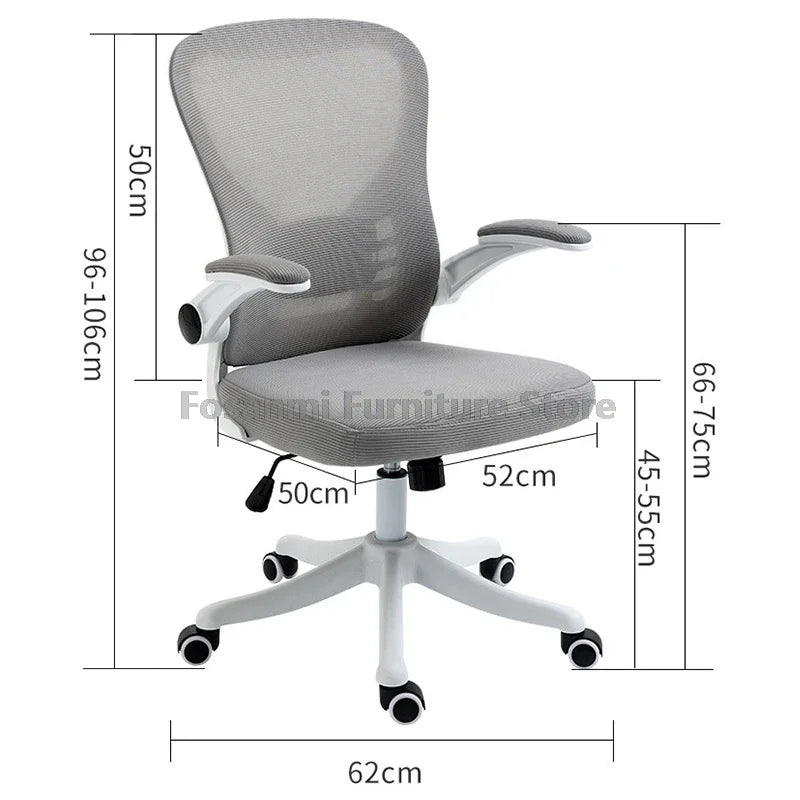 Adjustable Lumbar Support Home Desk Chairs with Armrests Students Study Computer Chair Office Mesh Swivel Chair with Wheels