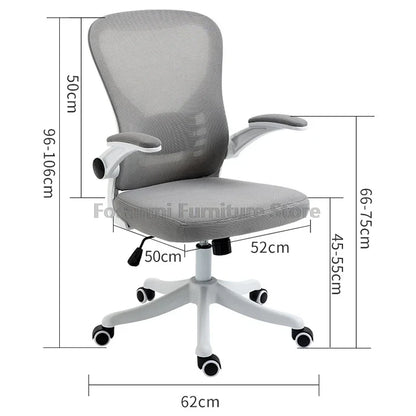 Adjustable Lumbar Support Home Desk Chairs with Armrests Students Study Computer Chair Office Mesh Swivel Chair with Wheels