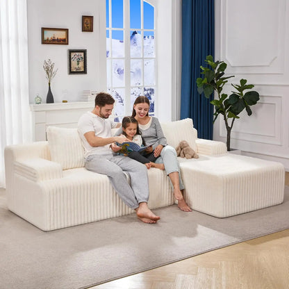 Modular Sectional Sofa Boneless Couch L-Shape Couch 3 Seat Modular Couch Memory Foam Sectional Couches for Living Room, Custom