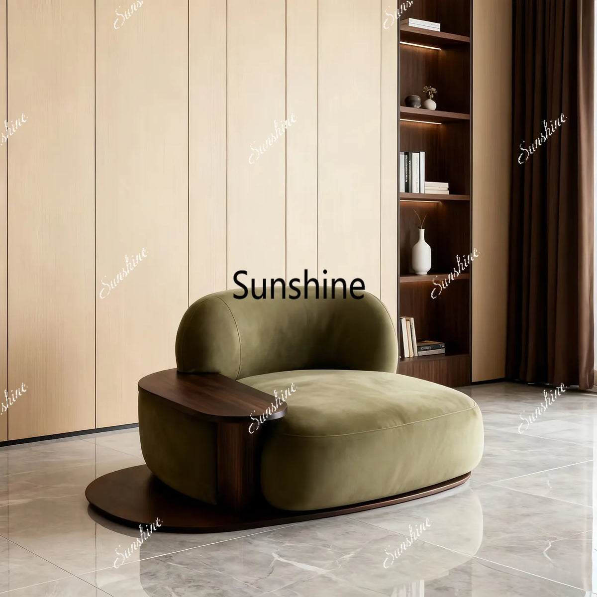 Italian minimalist fabric single sofa modern simple small apartment leisure chair