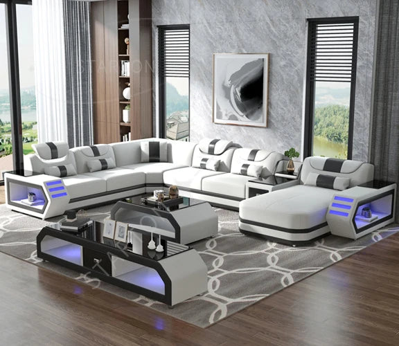 Functional  Sofa Set for Home Sala Set Leather Couch Sectional Sofa Modern Gray Fabric Sectional Couch 1 Set 3 Years