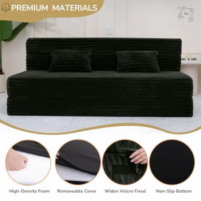 Folding Sofa Bed Queen Size Convertible Sleeper Chair Loveseat with Pillow Futon Chair Sofa Bed Fold Out Floor Couch Foldable M