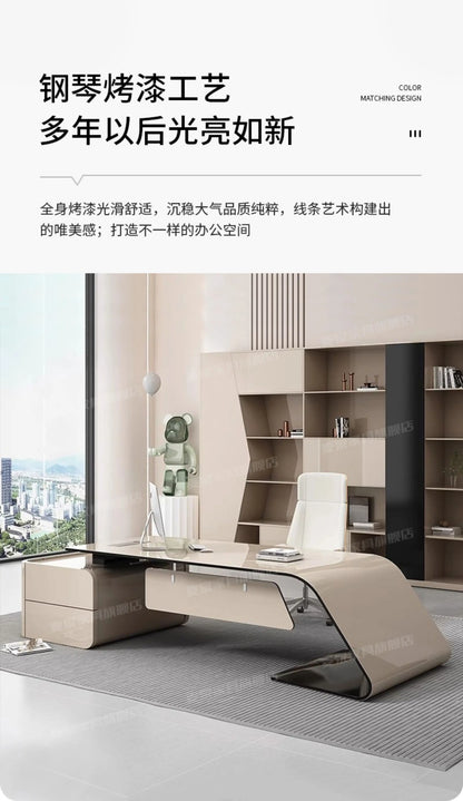 Luxury Home Office Desk Computer Gaming Shelves Folding Large Office Desk Executive Reception Mesas Escritorio Trendy Furniture