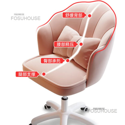 Home Comfortable Study Office Chairs Back Swivel Chair Dormitory Gaming Chair Student Lovely Computer Chair Bedroom Furniture