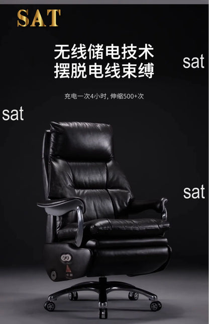 /Electric Leather Boss Chair Modern Design Comfortable Ergonomic Trendy Chair Swivel Arm Footrest Salon Silla Oficina Furniture
