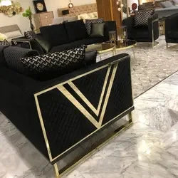 ForLuxury Gold Metal Accent Chair Velvet  for Home Hotel Single Sofa Single Sofa Chairs Sofa Chair