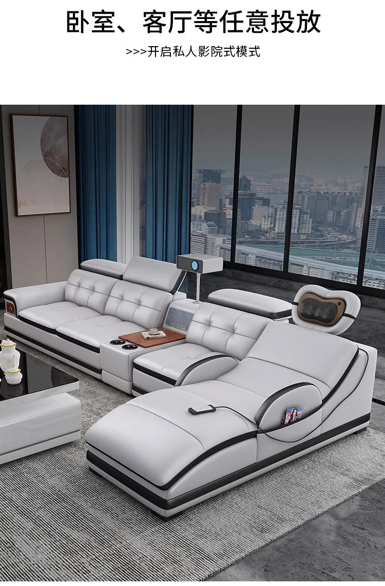 Modern Minimalist Sofa Electric Massage Chiar Floor Multifunctional Corner Sofa Lounges Relaxing Living Room Couch Furniture