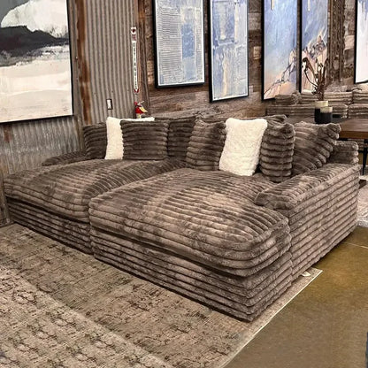 Hot Sales Thick Striped Corduroy Modular Sofa Set Furniture