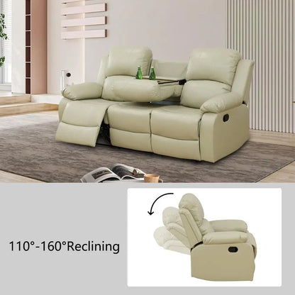 Recliner Soa Set, 3 Piece Living Room urniture Set, Manual Reclining Soa, Lovesat Couch and Chair with Cup Holders&Storage ole o