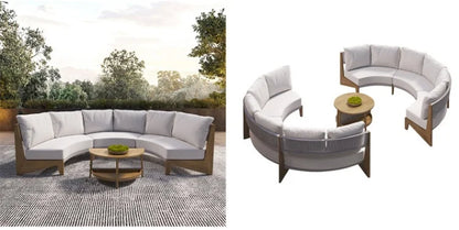 Outdoor garden balcony teak sofa outdoor leisure villa garden courtyard waterproof sunscreen solid wood furniture combination