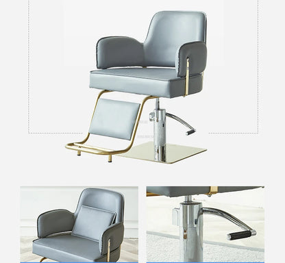 Simple Stainless Steel Barber Chairs Beauty Salon Chair Home Liftable Rotating Hairdressing Chair Professional Salon Furniture