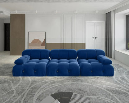 Nordic Sofa 138" Convertible Modular Sectional Couch, U-Shaped Minimalist Velvet , Mid-Century Modern Comfy