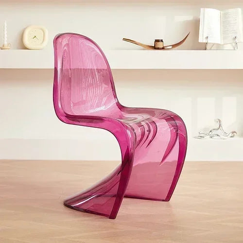 Design Minimalist Dining Chair Acrylic Kitchen Colorful Office Chair Modern Living Room Cadeira Kitchen Furniture  A1