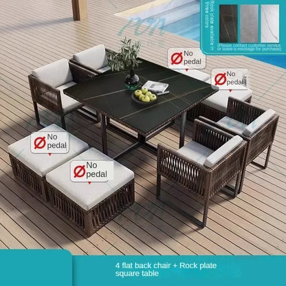 Terrace Garden Rattan Outdoor Chair Leisure Tea Table Patio Outdoor Furniture Set Outdoor Table and Chairs Garden Furniture Sets