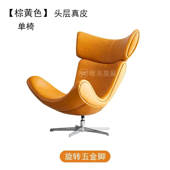 Comfortable Ergonomic Living Room Chairs Modern Leather Nordic Sofa Chairs Designer Recliner Portable Fauteuil Salon Furniture