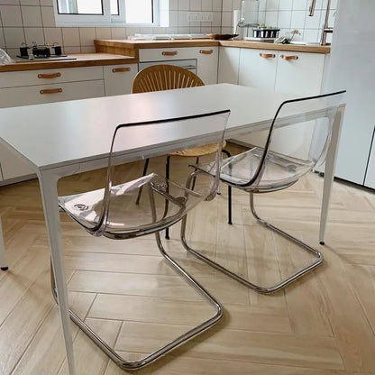 Furniture Stool Modern Transparent Chairs Designer Metal PC Plastic Dining Chair Home Creative Backrest Dining Table Stools