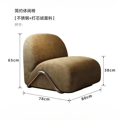 Home Modern Flannel Living Room Sofas Couch Single Sofa Bedroom Lazy 1-person Sofa Living Room Furniture Boneless Couch Sofas