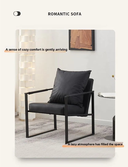 Modern Accent Chair Ergonomic Lounge Chair with Carbon Steel Frame Breathable Comfort for Living Room Bedroom Office Cafe