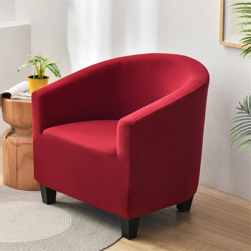 Solid Color Elastic Club Tub Chair Cover Spandex Single Sofa Slipcover with Seat Cover Armchair Protector Living Room Bar Hotel