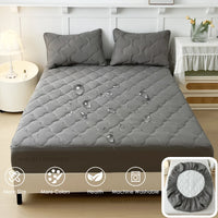 Fitted Bed Sheet Protector Breathable Waterproof Bedspreads Cover Anti-mite Anti-bacterial