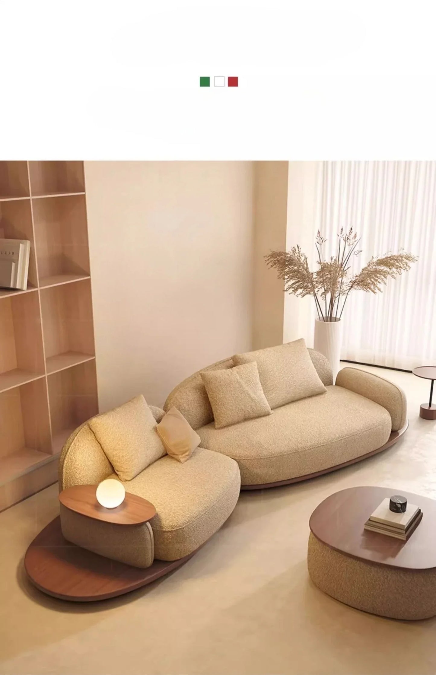 Living Room Coffee Table Designer Creative Three-person Log Style Furniture Modern Simple Modern Morocco Fabric Sectional Sofas