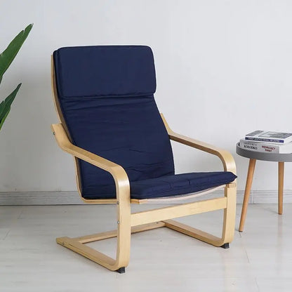 Nordic Lounge Chair - Solid Wood Armrest Recliner for Balcony & Nursery