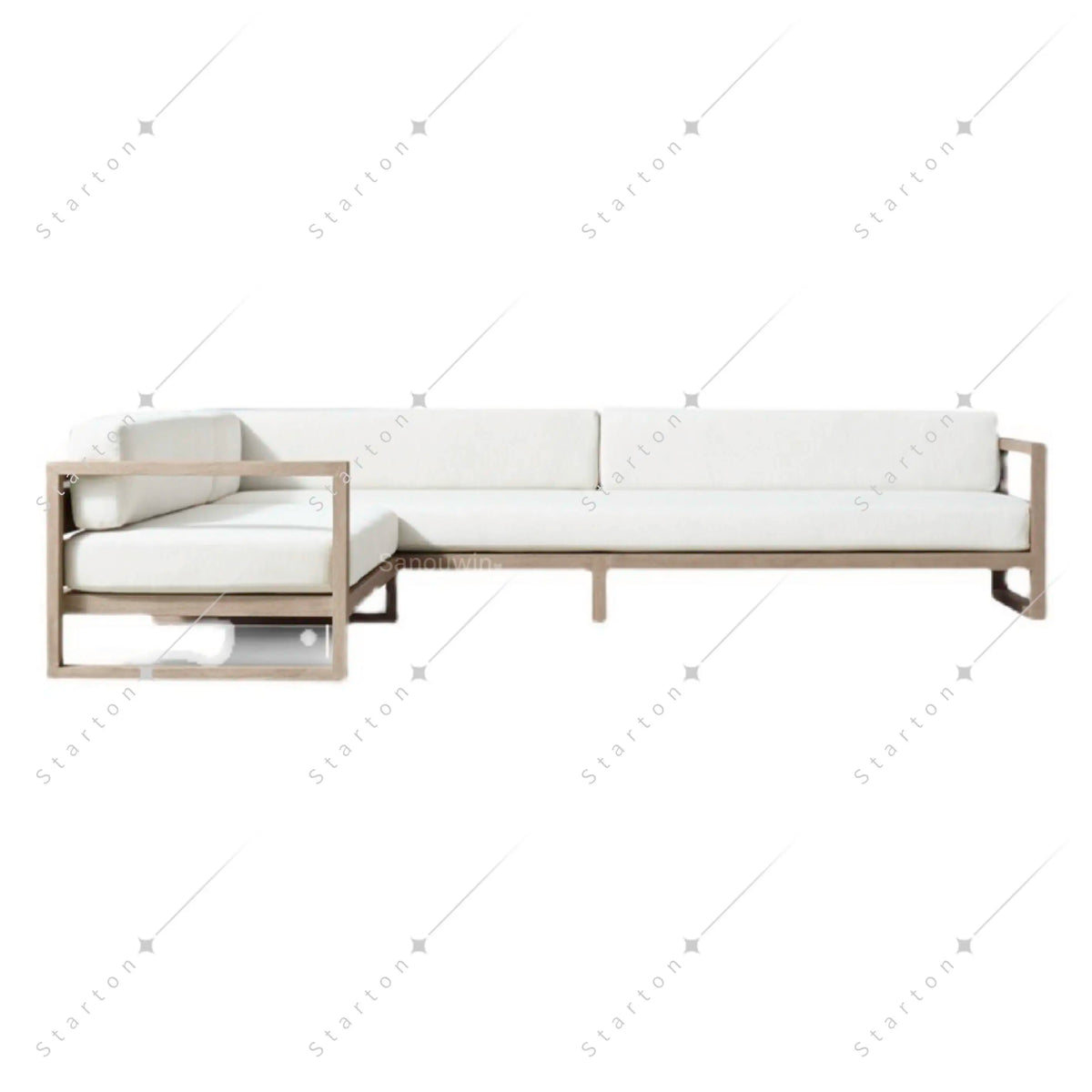 New Arrive Outdoor Wooden Teak Garden Set Daybed Chaise Lounge Furniture Teak Canopy Modern Solid Wood