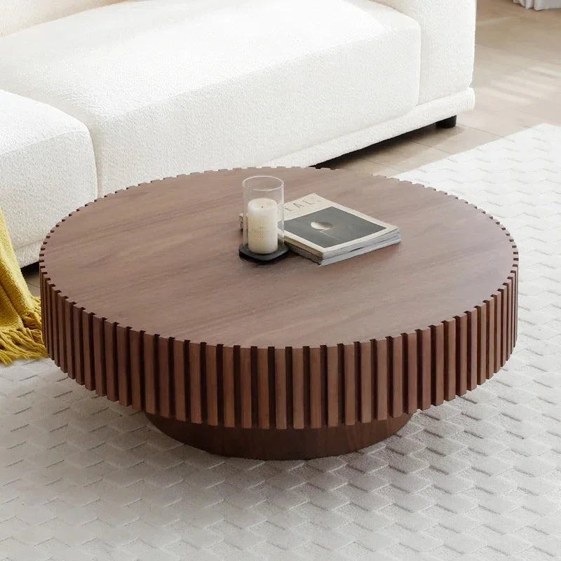 Small Apartment Living Room Solid Wood Coffee Table Gear Round Coffee Table Nordic Original Designer Bed And Breakfast