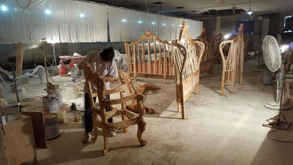 European Style Marble Dining Table Chair Set All Solid Wood Carved for 6-8 People for Restaurant Small Household Hotel