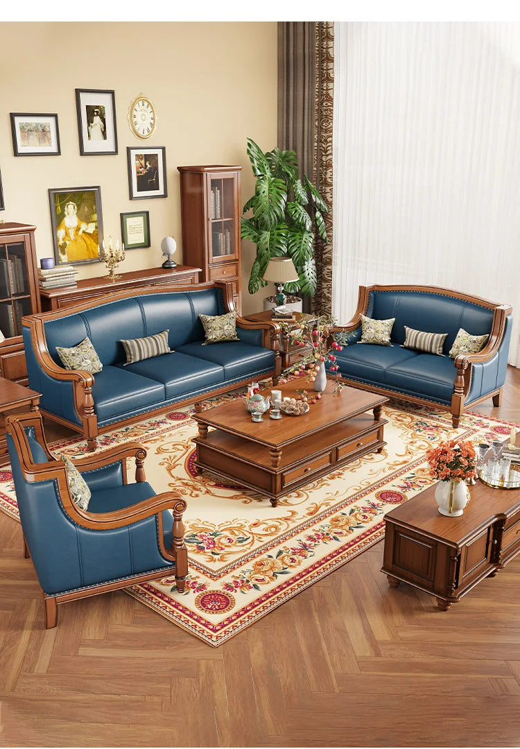 Customizable American leather sofa