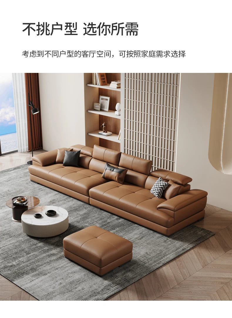 European Living Room Sofa Genuine Leather Sectional Corner Sofas Modular Luxury Sofa Sala De Estar De Luxo Modern Furniture