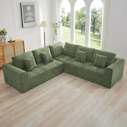 110''Modular Sectional Couches for Living Room, Compressed Sectional Sofa, Oversized L Shaped 5 Seater Upholstere