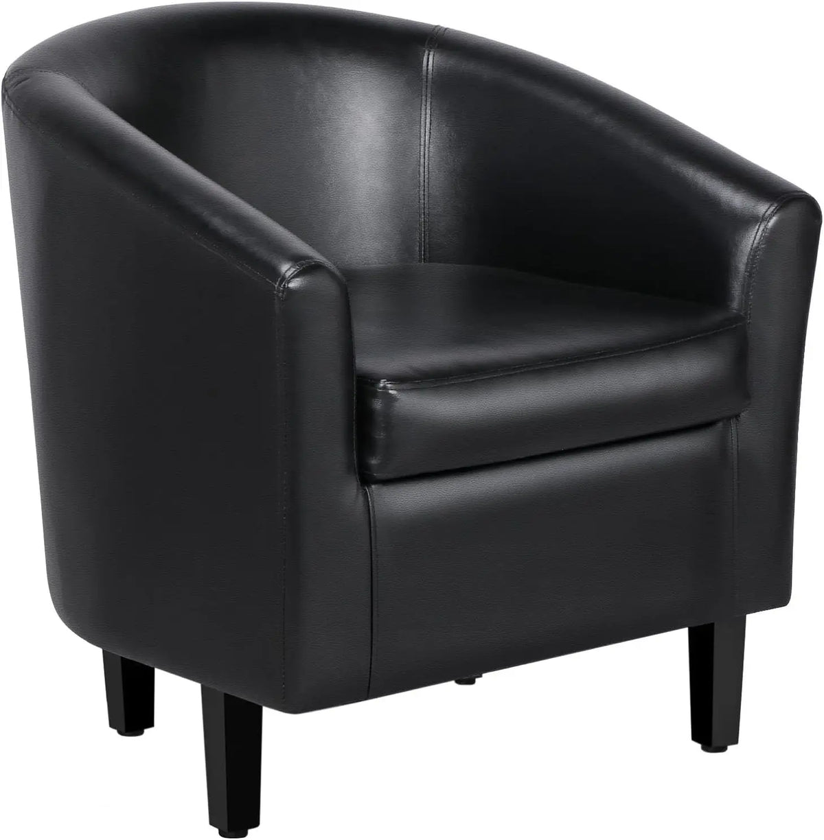 PU Leather Accent Chairs, Modern Barrel Chairs Side Chairs, Comfy Club Chairs with Soft Padded, 2 Chairs for Living Room