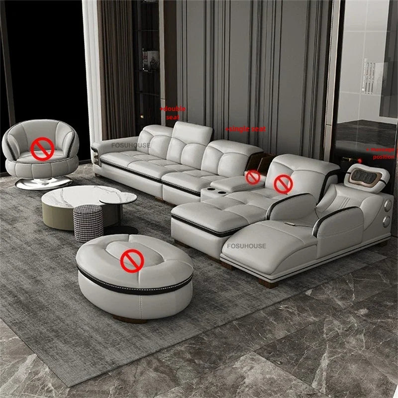 European Luxury Living Room Sofas Home Leisure Sofa Bed Recliner Design Living Room Furniture Modern Corner Smart Massage Sofa