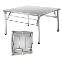 Square Folding Utility Table Home Restaurant Stainless Steel Dinner Tables Outdoor Indoor Portable Foldable Wedding Dining Table