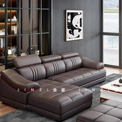 Floor Designer Living Room Sofas Couch Leather Nordic Minimalist Sofas Relaxing Room Decor Sillon Cama Lounge Suite Furniture